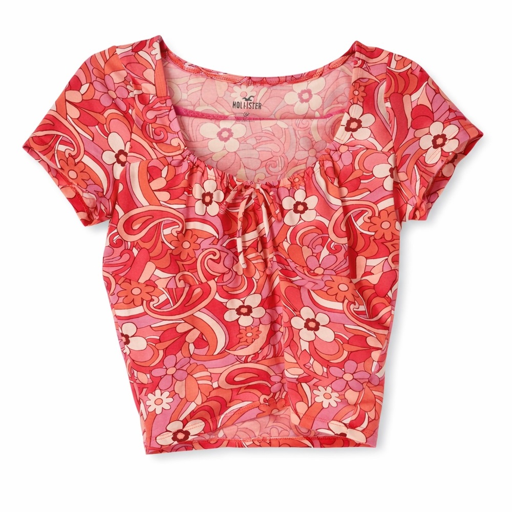 Hollister Retro Floral Crop Top